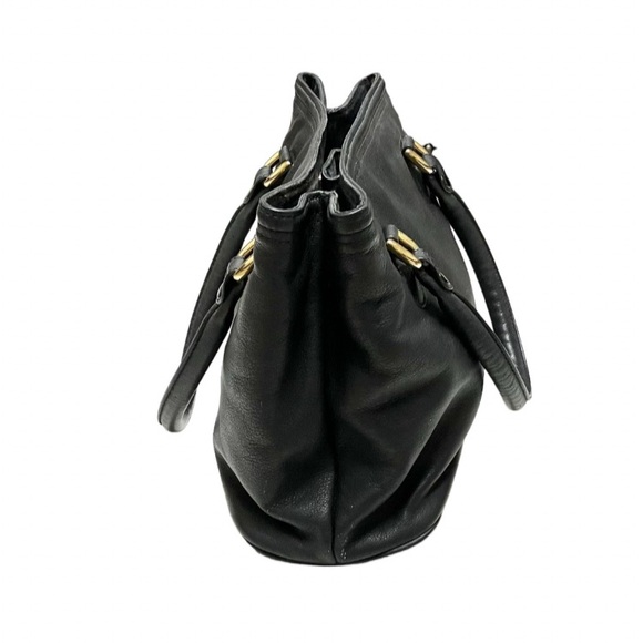 Black Leather Purse Vintage Classic Liz Claiborne Tote Handbag - Picture 3 of 7